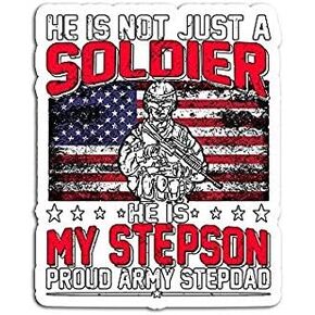Mens He is Not Just A Solider My Stepson Proud Army Stepdad - ملصق جرافيك - تلقائي، جدار، كمبيوتر محمول، خلية، ملصق شاحنة للنوافذ والسيارات والشاحنات in Kuwait