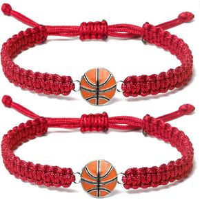 Basketball Bracelet – Adjustable Woven Jewelry with Alloy Basketball Charm, Perfect Gifts for Basketball Lovers, Friends, and Teammates – Ideal for Birthdays, Team Souvenirs, and Special Occasions in Kuwait