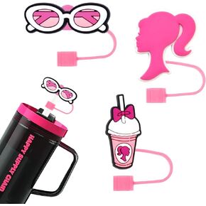 Straw Cover Cap for Stanley Cup (30-40 oz) Tumblers, Cute Pink 0.4"/9-10mm Silicone Accessories Dustproof BPA Free,3PCS Hot Pink Straw Lids Funny Gifts for Women & Girls in Saudi Arabia