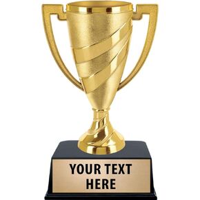 Crown Awards Gold Cup Trophy Gold Cup Recognition Custom Trophy with Engraving On Contemporary Base in Kuwait