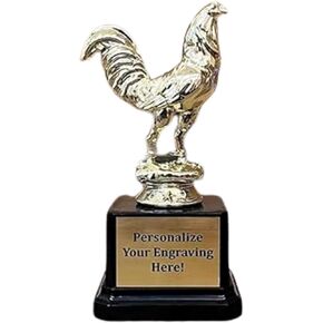 Trophy Outlet Biggest Chicken Award Trophy with Custom Engraving – Funny Rooster Recognition Trophy for Coworkers, Friends & Family – Humorous Desk Gag Gift in Saudi Arabia