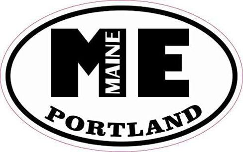StickerTalk Oval ME Portland Maine Vinyl Sticker, 4 inches by 2.5 inches in Saudi Arabia
