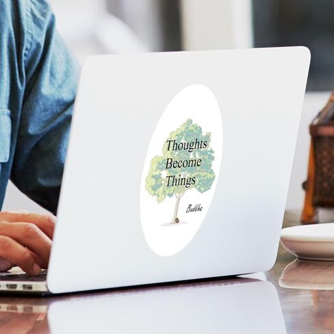 CafePress Thoughts Become Things ملصق بيضاوي لممتص الصدمات للسيارة in Saudi Arabia