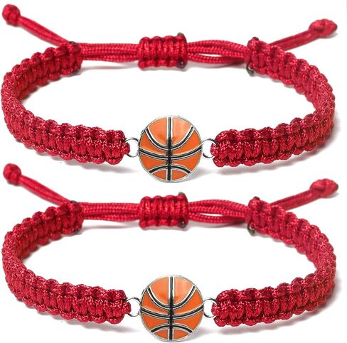 Basketball Bracelet – Adjustable Woven Jewelry with Alloy Basketball Charm, Perfect Gifts for Basketball Lovers, Friends, and Teammates – Ideal for Birthdays, Team Souvenirs, and Special Occasions in Kuwait