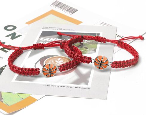 Basketball Bracelet – Adjustable Woven Jewelry with Alloy Basketball Charm, Perfect Gifts for Basketball Lovers, Friends, and Teammates – Ideal for Birthdays, Team Souvenirs, and Special Occasions in Kuwait
