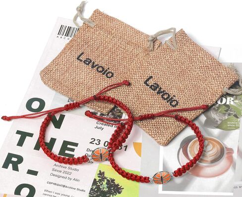 Basketball Bracelet – Adjustable Woven Jewelry with Alloy Basketball Charm, Perfect Gifts for Basketball Lovers, Friends, and Teammates – Ideal for Birthdays, Team Souvenirs, and Special Occasions in Kuwait