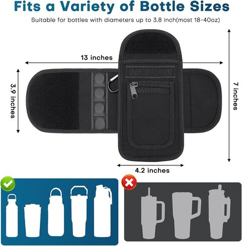 Magnetic Gym Water Bottle Bag – Instantly Attach to Metal Devices, Racks & Machines, Fits 18–40oz Bottles, Gym Accessories with Phone Pocket & Key Clip for Men & Women in Saudi Arabia