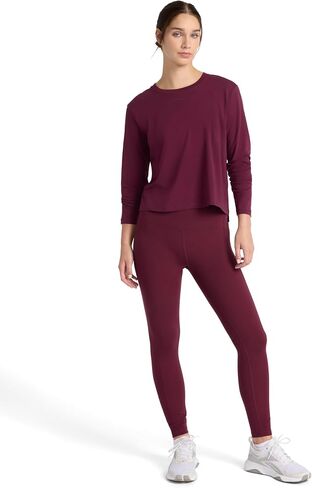 Reebok Women's Embroidery Hit Long Sleeve Crewneck Top, Standard Fit, Lightweight Stretch Cotton Fabric in Saudi Arabia