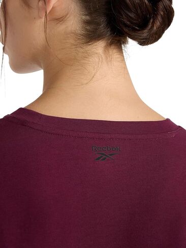 Reebok Women's Embroidery Hit Long Sleeve Crewneck Top, Standard Fit, Lightweight Stretch Cotton Fabric in Saudi Arabia