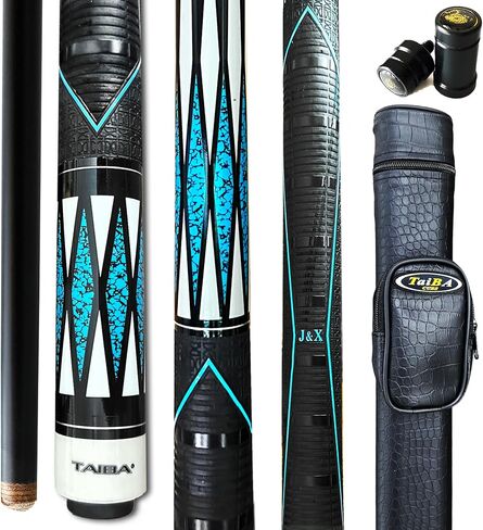 Tai ba cues 2-Piece Pool Stick with 1x1 Case, PU Rubber Grip, 13mm Multilayer Leather Tip, 58", Hardwood Canadian Maple Professional Billiard Pool Cue Stick 19-21 Oz in Saudi Arabia