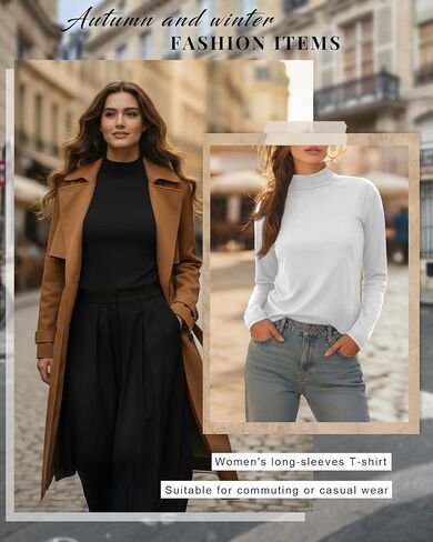3 Pack Cotton Women's Mock Turtleneck Shirts Long Sleeve Mock Neck Tops Casual Pullover Basic Tees Undershirt in Saudi Arabia