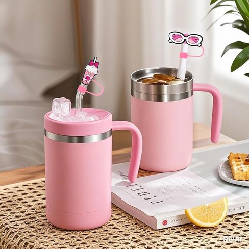 Straw Cover Cap for Stanley Cup (30-40 oz) Tumblers, Cute Pink 0.4"/9-10mm Silicone Accessories Dustproof BPA Free,3PCS Hot Pink Straw Lids Funny Gifts for Women & Girls in Saudi Arabia