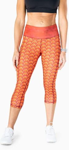 ذهب للجري والجري أداء Capris | بنطال رياضي نسائي من RunTechnology Active منقوش in Kuwait
