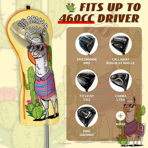 Funny Golf Club Head Cover Driver Headcover Fairway Wood Headcover Hybrid Club Head Cover Alpaca in Saudi Arabia