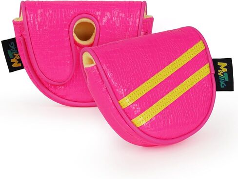 mytag Center Shaft Mallet Putter Cover for LAB Putters, DF3 OZ1 Putter Headcover for Women Magnetic Closure Shiny Pink in Saudi Arabia
