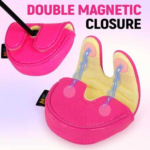mytag Center Shaft Mallet Putter Cover for LAB Putters, DF3 OZ1 Putter Headcover for Women Magnetic Closure Shiny Pink in Saudi Arabia