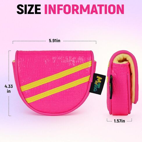 mytag Center Shaft Mallet Putter Cover for LAB Putters, DF3 OZ1 Putter Headcover for Women Magnetic Closure Shiny Pink in Saudi Arabia
