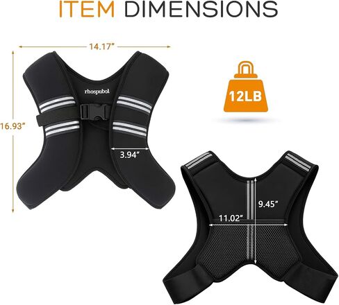 Smooth Surface Weighted Vest for Men Women with soft Silicone-Iron Polymer Fill for Even Weight & Stable Fit, Breathable Stretch Fabric, Reflective & Pocket, Workout Vest for Running, Training, Cardio in Saudi Arabia