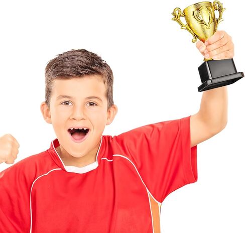 كأس بلاستيكي ذهبي من توياندونا - كأس جوائز ذهبية مقاس 5.6 بوصة لحفلات الأطفال المفضلة والمسابقات الرياضية واحتفالات الأبطال in Saudi Arabia