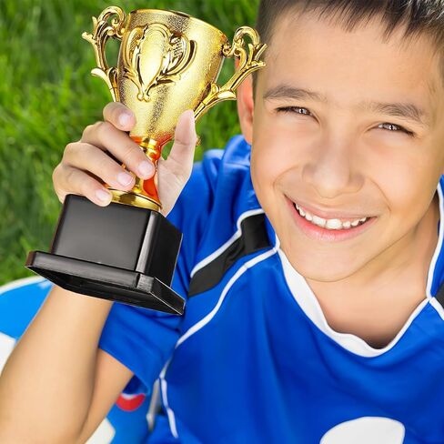 كأس بلاستيكي ذهبي من توياندونا - كأس جوائز ذهبية مقاس 5.6 بوصة لحفلات الأطفال المفضلة والمسابقات الرياضية واحتفالات الأبطال in Saudi Arabia