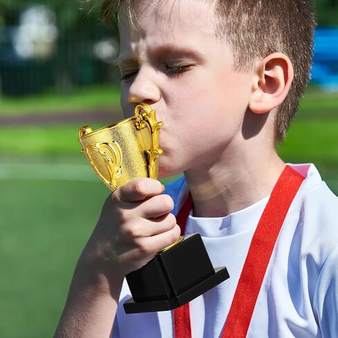 كأس بلاستيكي ذهبي من توياندونا - كأس جوائز ذهبية مقاس 5.6 بوصة لحفلات الأطفال المفضلة والمسابقات الرياضية واحتفالات الأبطال in Saudi Arabia