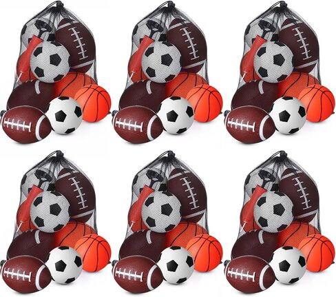 18 Pack Operation Christmas Balls Bulk for Child Kids 5" Soccer Ball Basketball 6.5" Football with Hand Pump Bag Christian Charity Donation Supplies Shoe Box Sports Gift for Toddlers in Saudi Arabia