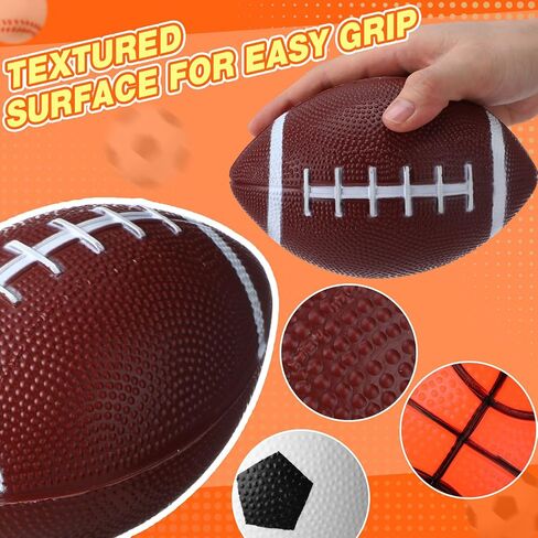 18 Pack Operation Christmas Balls Bulk for Child Kids 5" Soccer Ball Basketball 6.5" Football with Hand Pump Bag Christian Charity Donation Supplies Shoe Box Sports Gift for Toddlers in Saudi Arabia