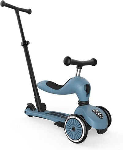 Scoot and Ride & Highwaykick 1 Push Go - 2 في 1 - On & er، مقود قابل للتعديل، تحويل بنقرة واحدة، لوحة قدم مضادة للانزلاق، خفيفة الوزن ومتينة - Wildberry in Kuwait