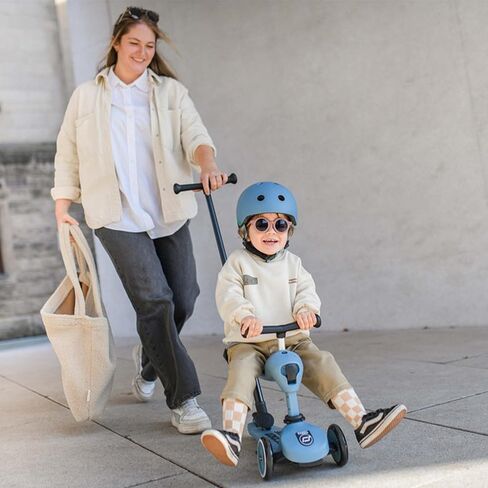 Scoot and Ride & Highwaykick 1 Push Go - 2 في 1 - On & er، مقود قابل للتعديل، تحويل بنقرة واحدة، لوحة قدم مضادة للانزلاق، خفيفة الوزن ومتينة - Wildberry in Kuwait