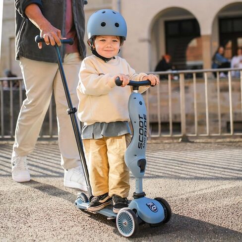 Scoot and Ride & Highwaykick 1 Push Go - 2 في 1 - On & er، مقود قابل للتعديل، تحويل بنقرة واحدة، لوحة قدم مضادة للانزلاق، خفيفة الوزن ومتينة - Wildberry in Kuwait