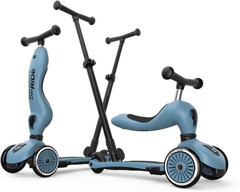 Scoot and Ride & Highwaykick 1 Push Go - 2 في 1 - On & er، مقود قابل للتعديل، تحويل بنقرة واحدة، لوحة قدم مضادة للانزلاق، خفيفة الوزن ومتينة - Wildberry in Kuwait