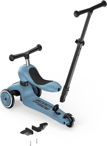 Scoot and Ride & Highwaykick 1 Push Go - 2 في 1 - On & er، مقود قابل للتعديل، تحويل بنقرة واحدة، لوحة قدم مضادة للانزلاق، خفيفة الوزن ومتينة - Wildberry in Kuwait
