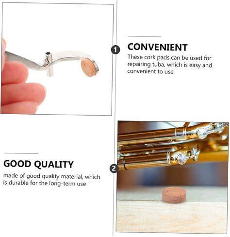 Toyvian 4Pcs Khaki Wood Trombone Water Key Cork Pads Replacement Parts Trombone Accessories Easy to Install Spit Valve Cushions Protect Instrument Performance in Saudi Arabia