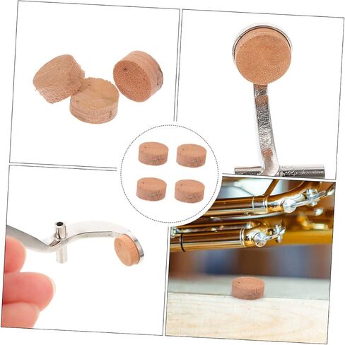 Toyvian 4Pcs Khaki Wood Trombone Water Key Cork Pads Replacement Parts Trombone Accessories Easy to Install Spit Valve Cushions Protect Instrument Performance in Saudi Arabia