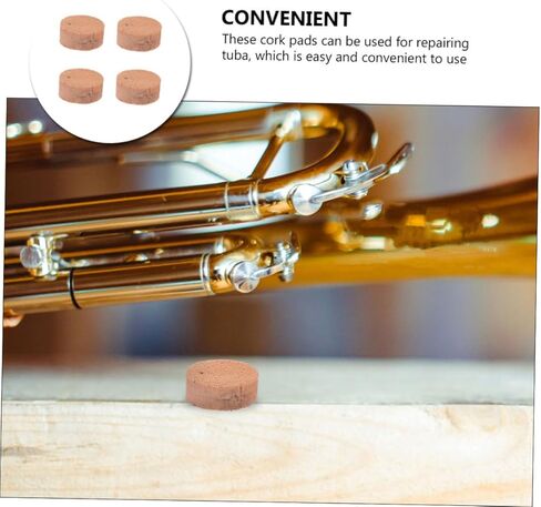 4Pcs Khaki Trombone Water Key Cork Pads Natural Cork Replacement Cushions Easy to Install Trombone Parts Accessories for Repair and Maintenance in Saudi Arabia