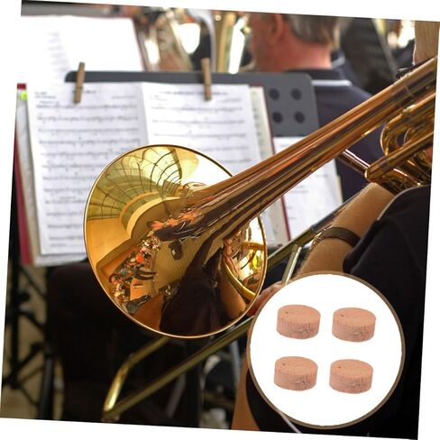 4Pcs Khaki Trombone Water Key Cork Pads Natural Cork Replacement Cushions Easy to Install Trombone Parts Accessories for Repair and Maintenance in Saudi Arabia