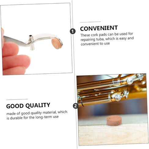 4Pcs Khaki Trombone Water Key Cork Pads Natural Cork Replacement Cushions Easy to Install Trombone Parts Accessories for Repair and Maintenance in Saudi Arabia