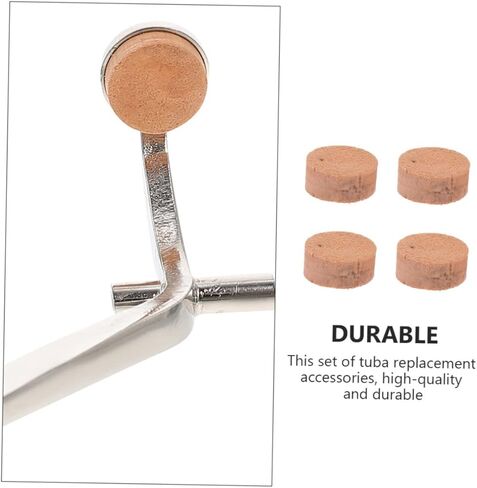4Pcs Khaki Trombone Water Key Cork Pads Natural Cork Replacement Cushions Easy to Install Trombone Parts Accessories for Repair and Maintenance in Saudi Arabia