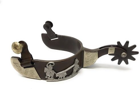 AJ Tack Men's Antique Brown Team Roping Spurs in Saudi Arabia