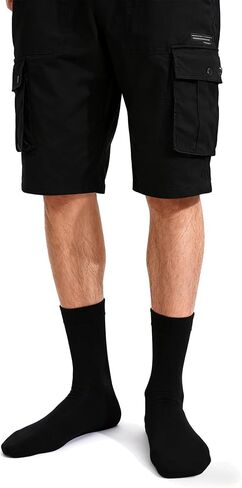 Men's Dress Socks, 6 Pair Cotton Crew Socks Cushioned Moisture Wicking for Work Hiking Walking Outdoor in Saudi Arabia