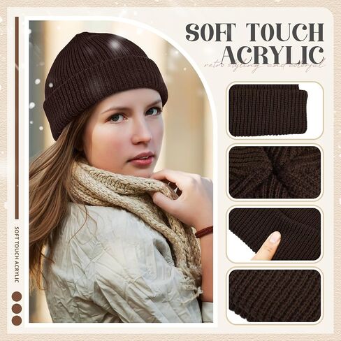 SATINIOR 6 Pieces Trawler Beanie Watch Hat Roll up Edge Skullcap Fisherman Beanie Unisex in Saudi Arabia