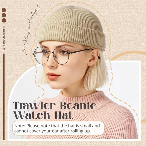 SATINIOR 6 Pieces Trawler Beanie Watch Hat Roll up Edge Skullcap Fisherman Beanie Unisex in Saudi Arabia