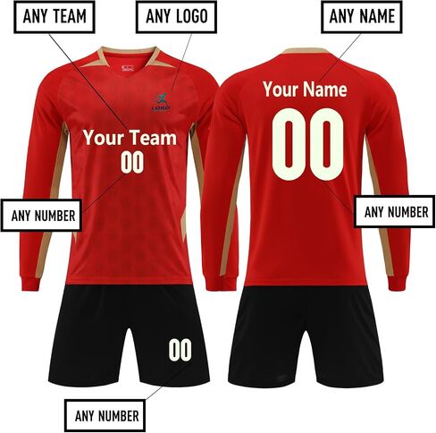 Long-Sleeved Soccer Jersey Suit Jersey Uniform Custom Personalized Set of Men and Women Youth Adult Team Name in Saudi Arabia