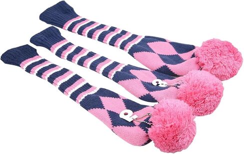 3pcs/Set Knit Pom Pom Golf Club Driver Fairway Wood Head Covers 1 3 5 Wood Covers in Saudi Arabia