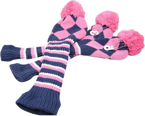 3pcs/Set Knit Pom Pom Golf Club Driver Fairway Wood Head Covers 1 3 5 Wood Covers in Saudi Arabia