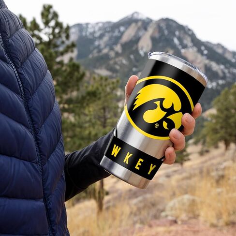 Rico Industries NCAA Iowa Hawkeyes Main 20oz Stainless Steel Tumbler with Lid - Great for Coffee, Tea, Water or Cocktails in Saudi Arabia