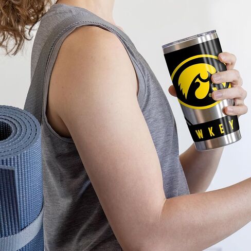 Rico Industries NCAA Iowa Hawkeyes Main 20oz Stainless Steel Tumbler with Lid - Great for Coffee, Tea, Water or Cocktails in Saudi Arabia