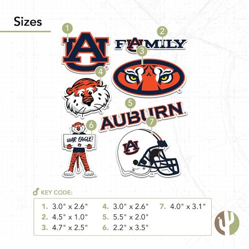 Desert Cactus Auburn University Sticker Tigers War Eagle Sticker Vinyl Decals Laptop Water Bottle Car T2 (Type 2-3) in Saudi Arabia