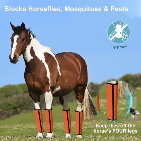 Fly Boots for Horses Set of 4 Breathable Textilene Mesh Horse Fly Boots with Stable Support & UV Protection, Comfortable Equine Boots, Reduces Stomping, Leg Fatigue & Hoof Damage.(Blue) in Saudi Arabia