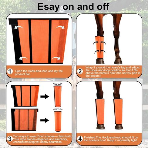Fly Boots for Horses Set of 4 Breathable Textilene Mesh Horse Fly Boots with Stable Support & UV Protection, Comfortable Equine Boots, Reduces Stomping, Leg Fatigue & Hoof Damage.(Blue) in Saudi Arabia
